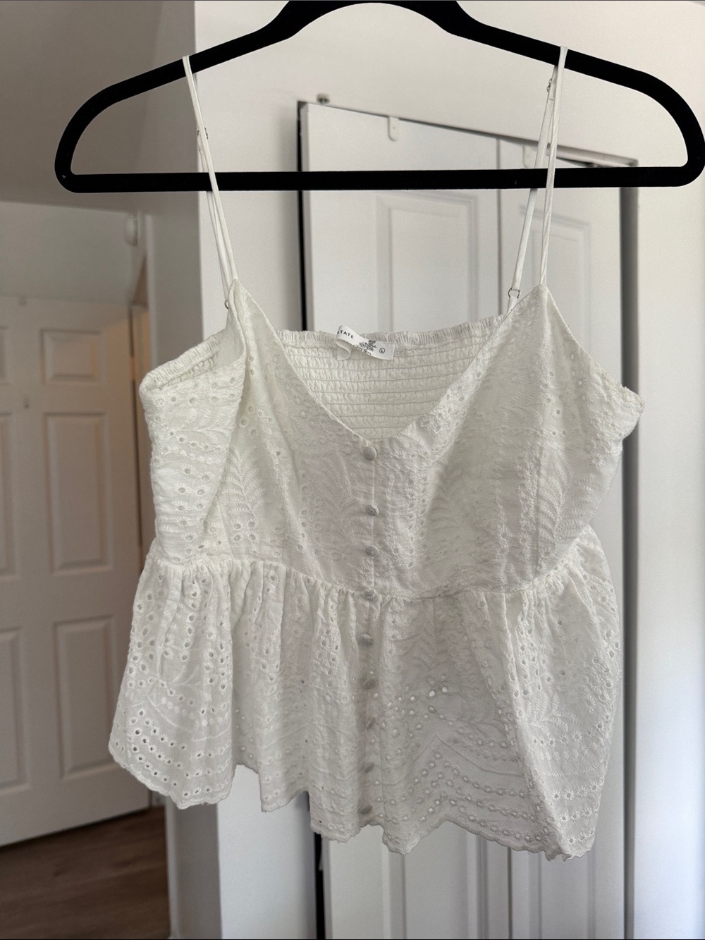 Altard state peplum top with buttons and detailing